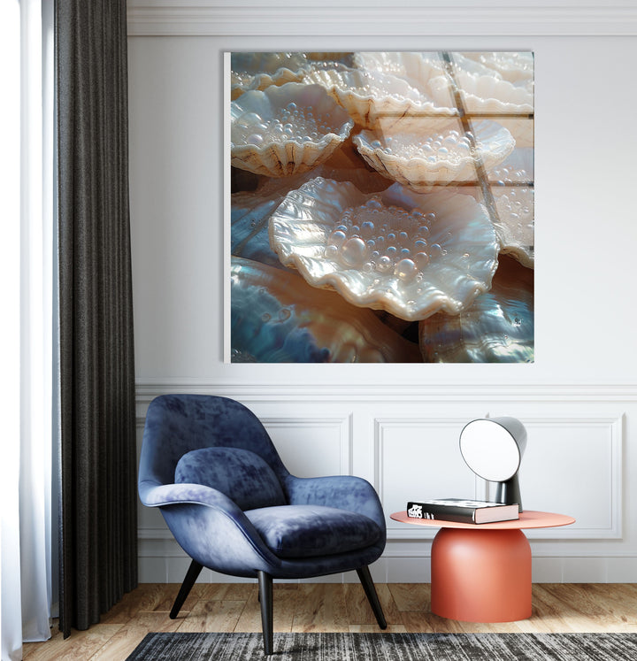 Mother of Pearl Glass Wall Art print on glass, glass printed photos
