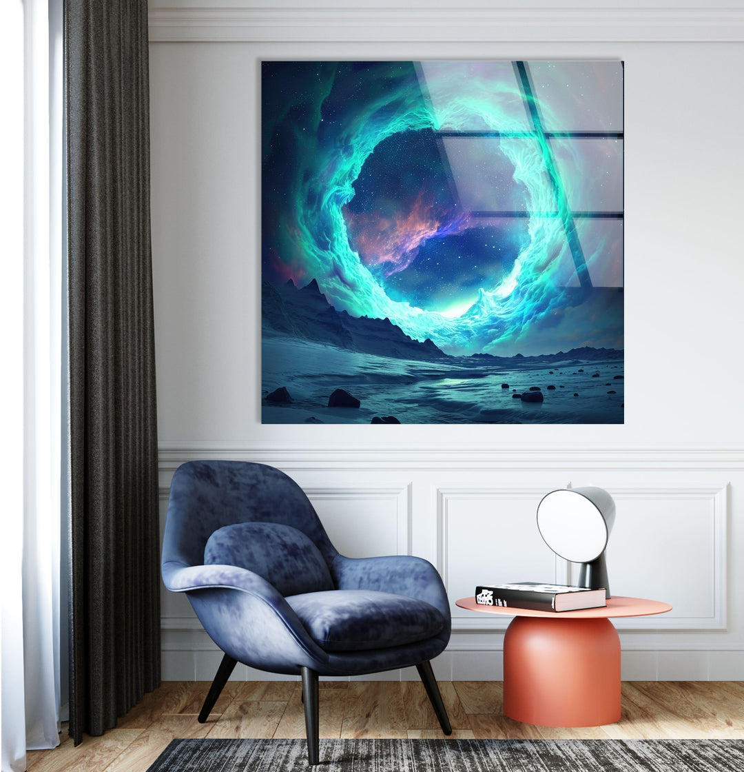 A Giant Portal In Space Glass Wall Art stained glass wall art, stained glass wall decor
