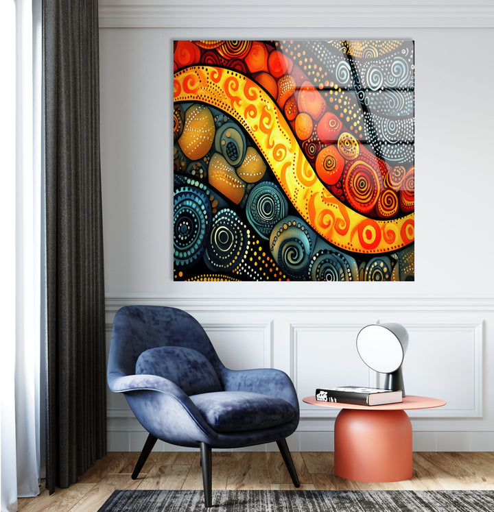 Colorful Stained Circles Glass Wall Art glass pictures for Wall, glass prints wall art