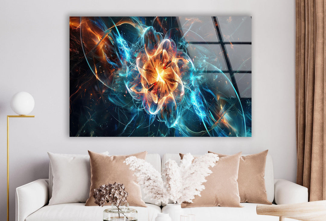 Quantum Nuclear Fusion Glass Wall Art picture on glass wall art, photos printed on glass
