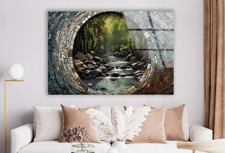 Forest And Stones Glass Wall Art custom glass photo prints, large glass prints
