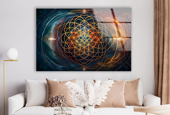 Colored Spirals Glass Wall Art picture on glass wall art, photos printed on glass
