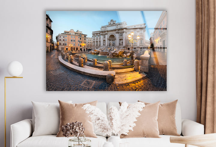 Trevi Fountain Glass Wall Art – Iconic Rome Landmark