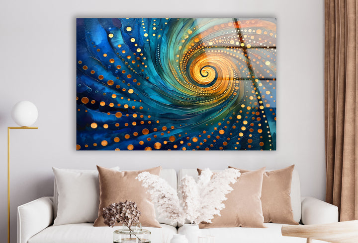 Abstract Spiral Fractal Glass Wall Art custom glass pictures, glass art prints