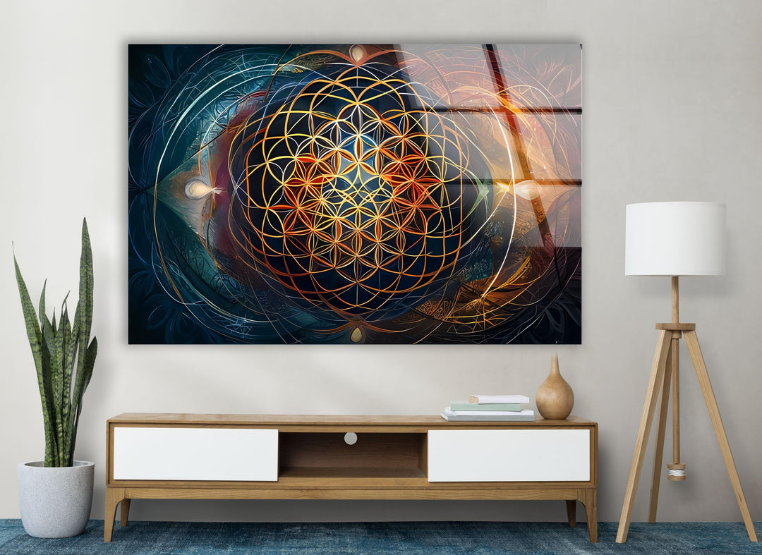 Colored Spirals Glass Wall Art custom glass photo prints, large glass prints
