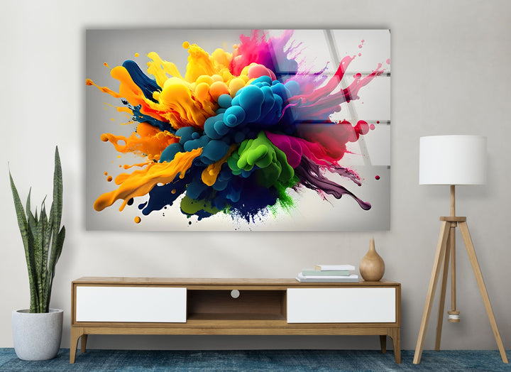 Color Bomb Glass Wall Art Glass Printing Wall Art, Print photos on glass
