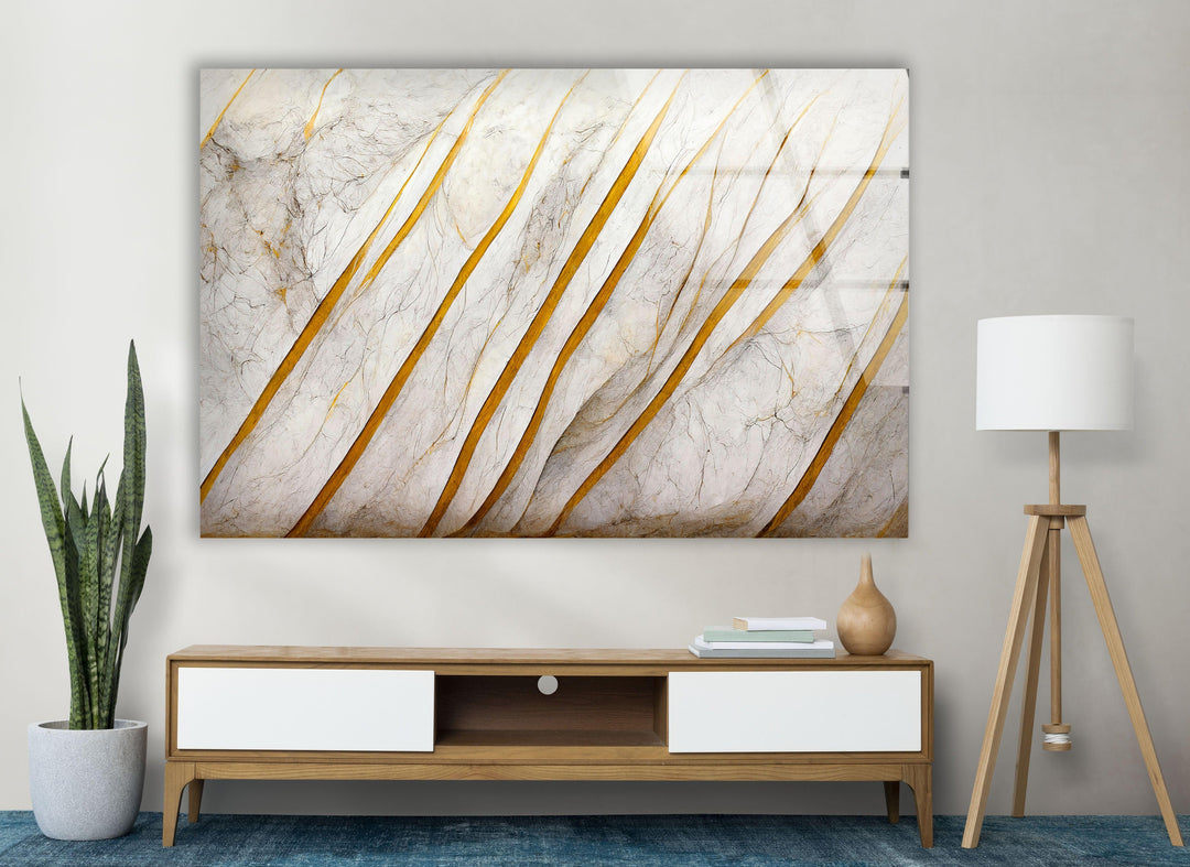 Orange & White Marble Art Glass Wall Art glass image printing, glass prints from photos
