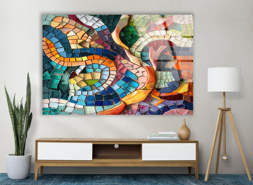 Mosaic Colorful Glass Wall Art glass photo prints, glass picture prints