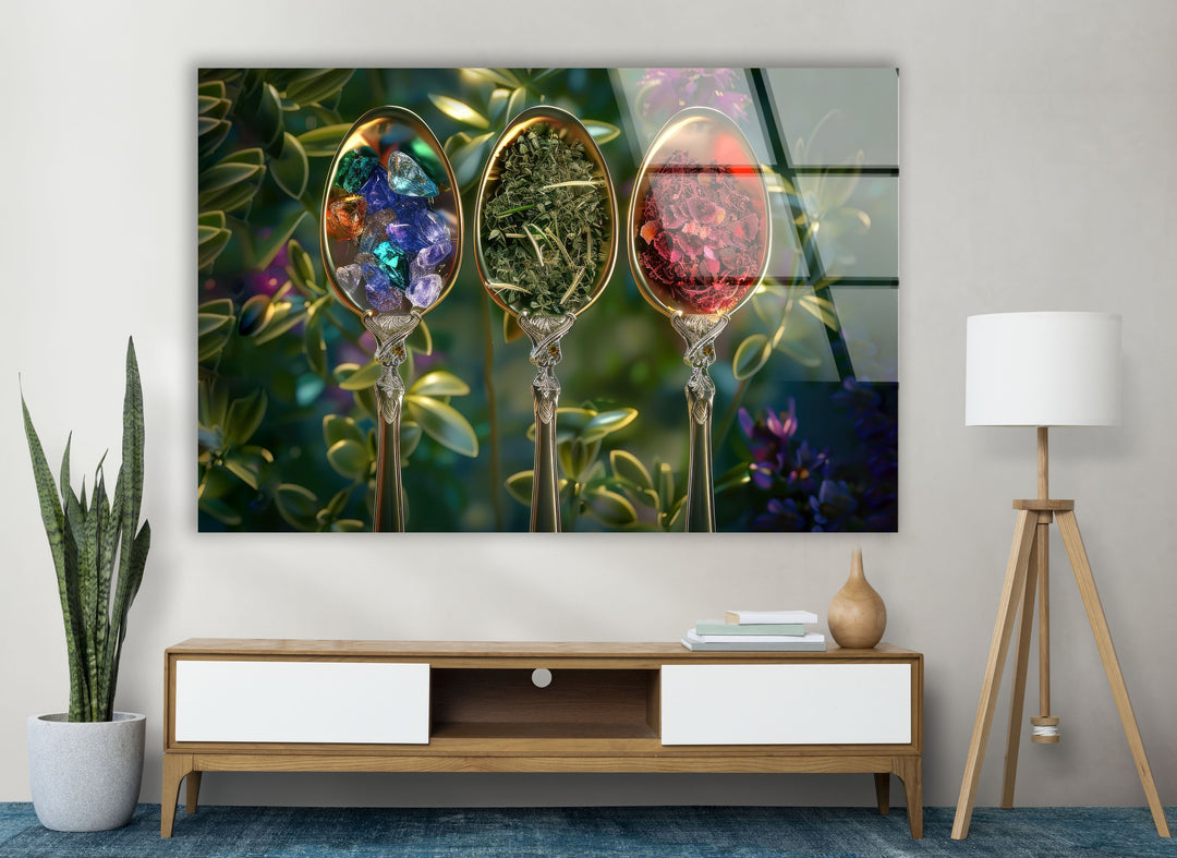 Colorful Spice Glass Wall Art, large glass photo prints, glass wall photos