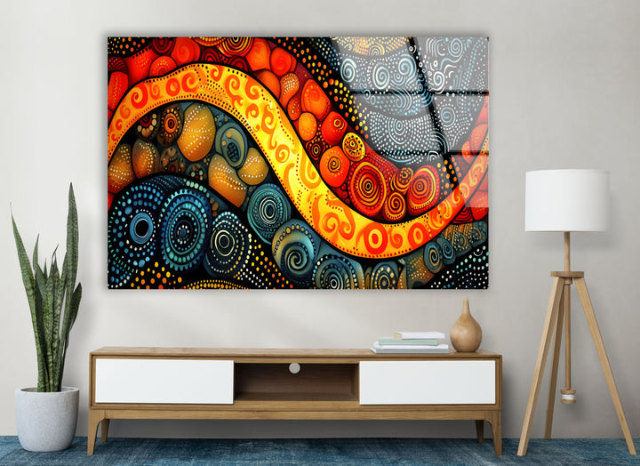 Colorful Stained Circles Glass Wall Art custom glass pictures, glass art prints