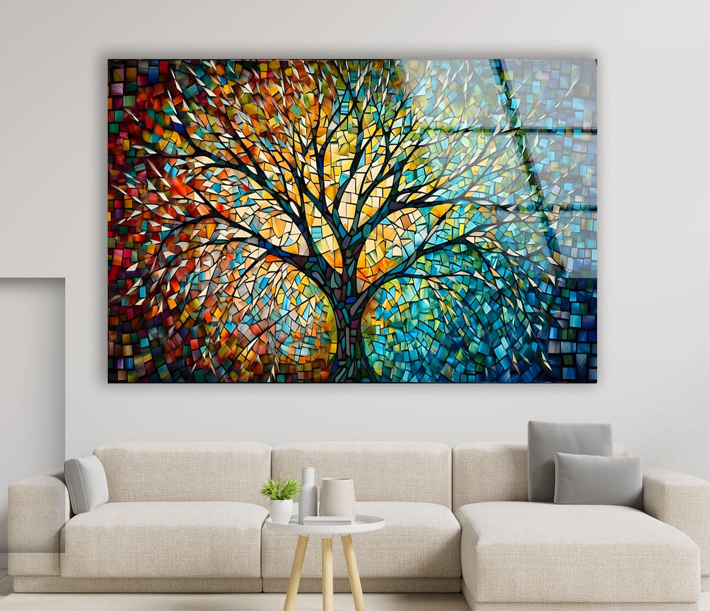 Colored Tree Glass Wall Art art glass wall art, glass wall art pictures
