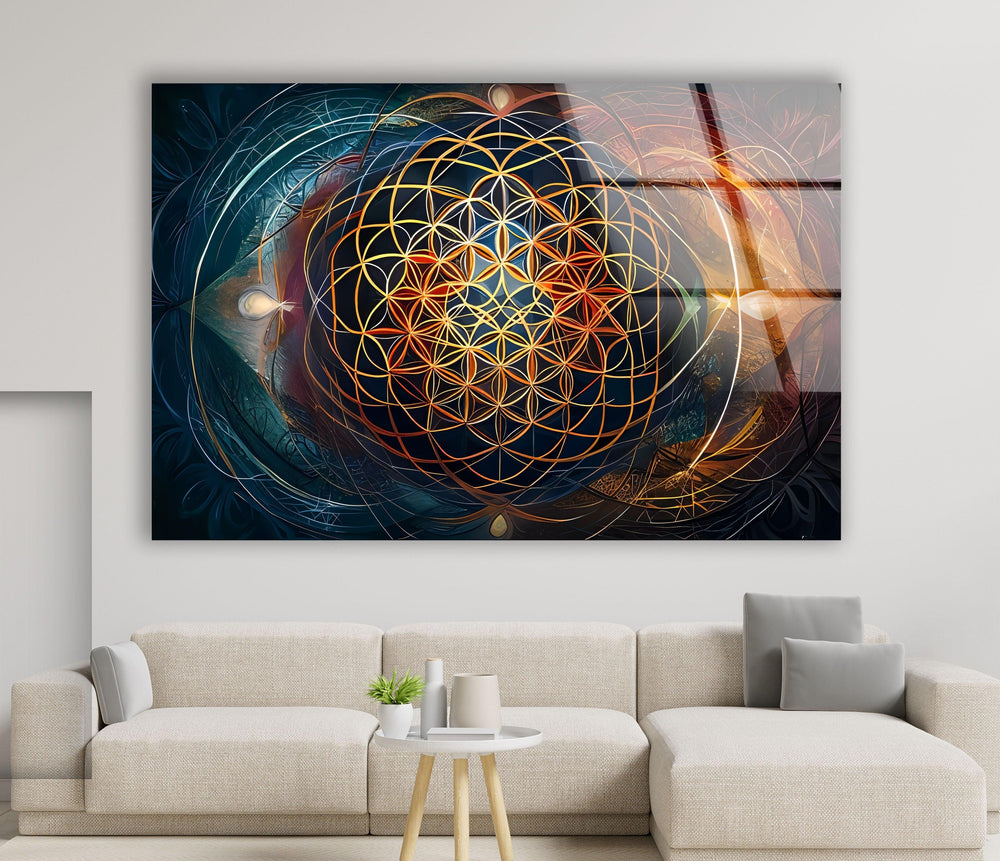 Colored Spirals Glass Wall Art glass art painting, glass art for the Wall
