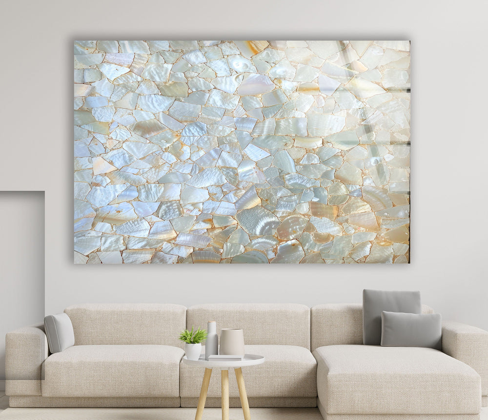 White Cracked Marble Design Glass Wall Art large glass photo prints, glass wall photos
