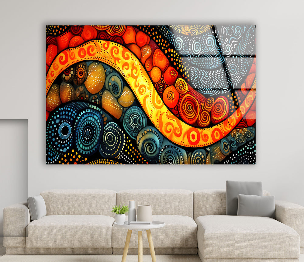 Colorful Stained Circles Glass Wall Art glass photo prints, glass picture prints