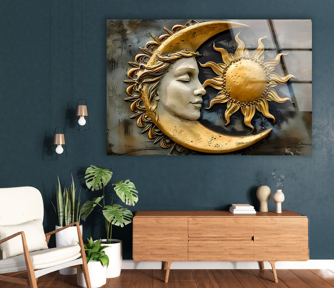 Sun and Moon Art Glass Wall Art glass photo prints, glass picture prints
