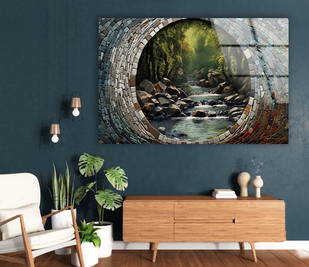 Forest And Stones Glass Wall Art photo print on glass, prints on glass wall art
