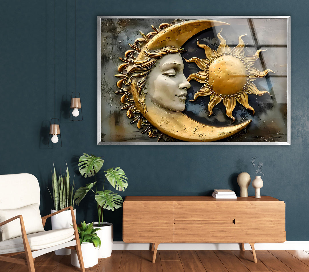 Sun and Moon Art Glass Wall Art large glass photo prints, glass wall photos
