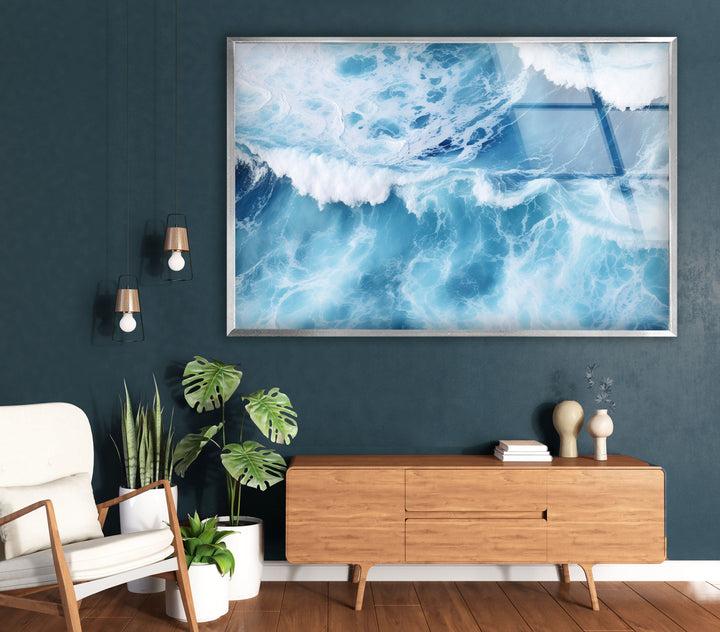 Ocean Big Waves Glass Wall Art glass wall decor, glass wall art decor
