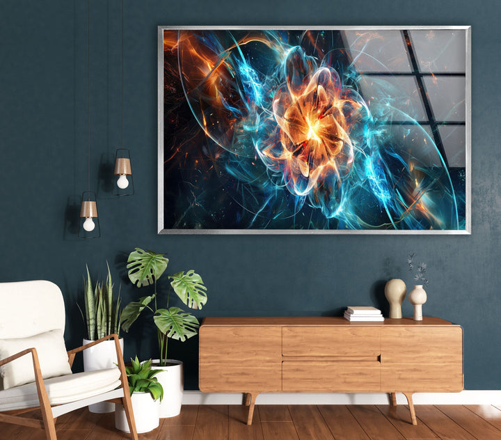 Quantum Nuclear Fusion Glass Wall Art print picture on glass, Tempered Glass Wall Art
