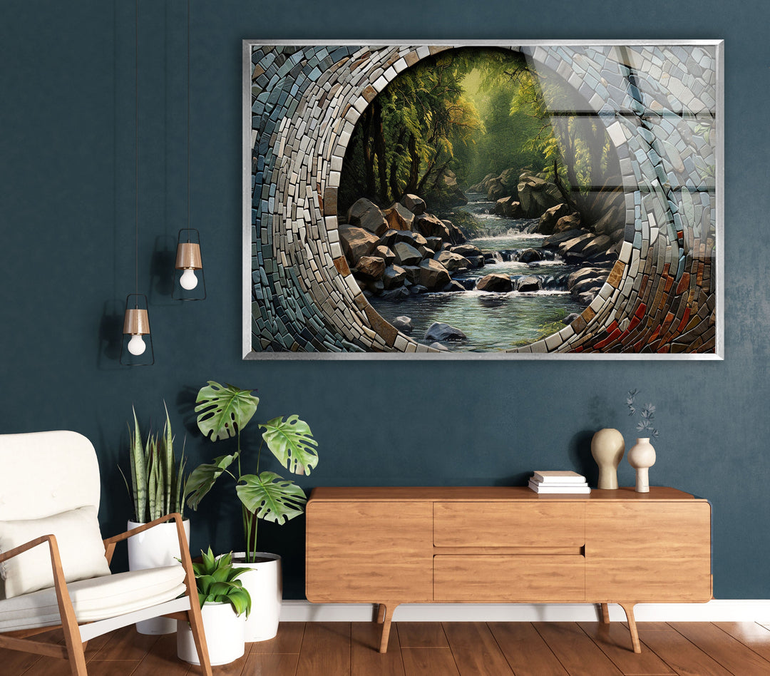 Forest And Stones Glass Wall Art print on glass, glass printed photos
