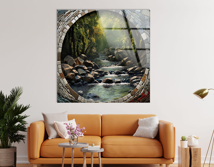 Forest And Stones Glass Wall Art custom glass pictures, glass art prints
