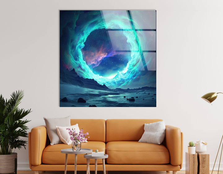 A Giant Portal In Space Glass Wall Art custom glass pictures, glass art prints
