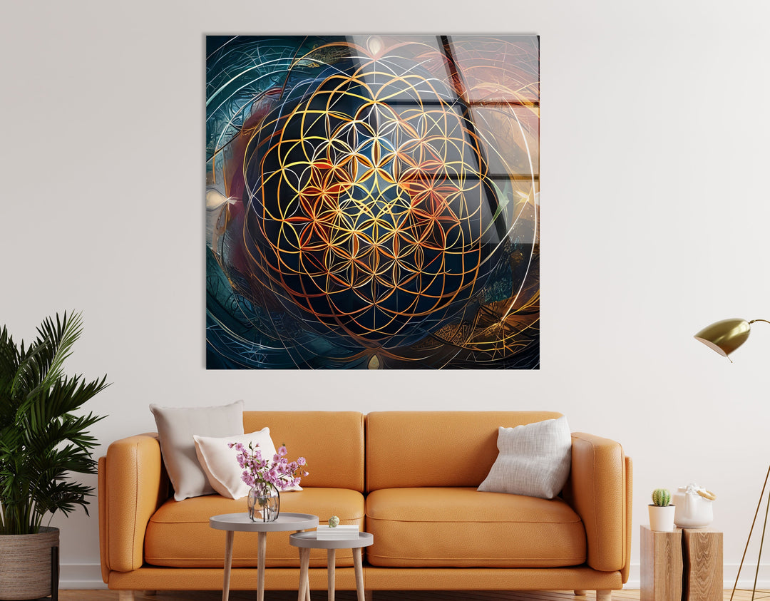 Colored Spirals Glass Wall Art photo print on glass, prints on glass wall art
