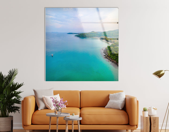 Tropical Land & Ocean Glass Wall Art glass pictures for Wall, glass prints wall art
