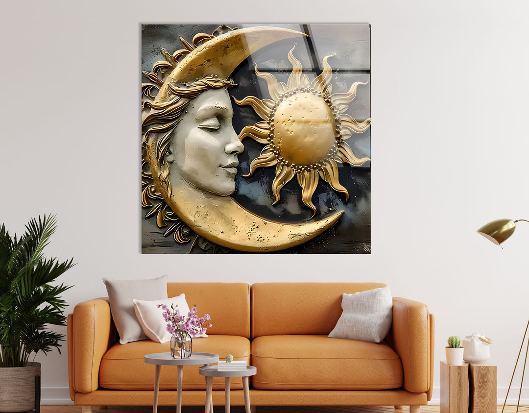 Sun and Moon Art Glass Wall Art Glass Printing Wall Art, Print photos on glass
