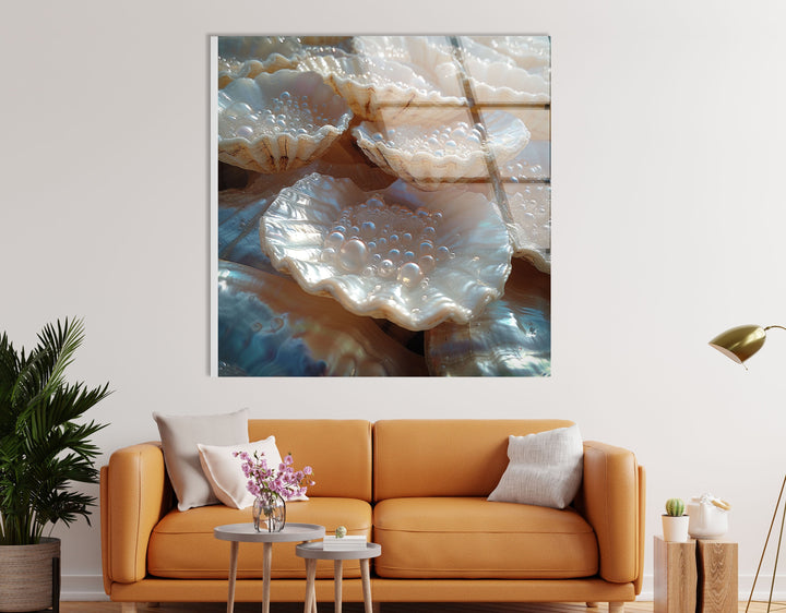 Mother of Pearl Glass Wall Art custom glass pictures, glass art prints
