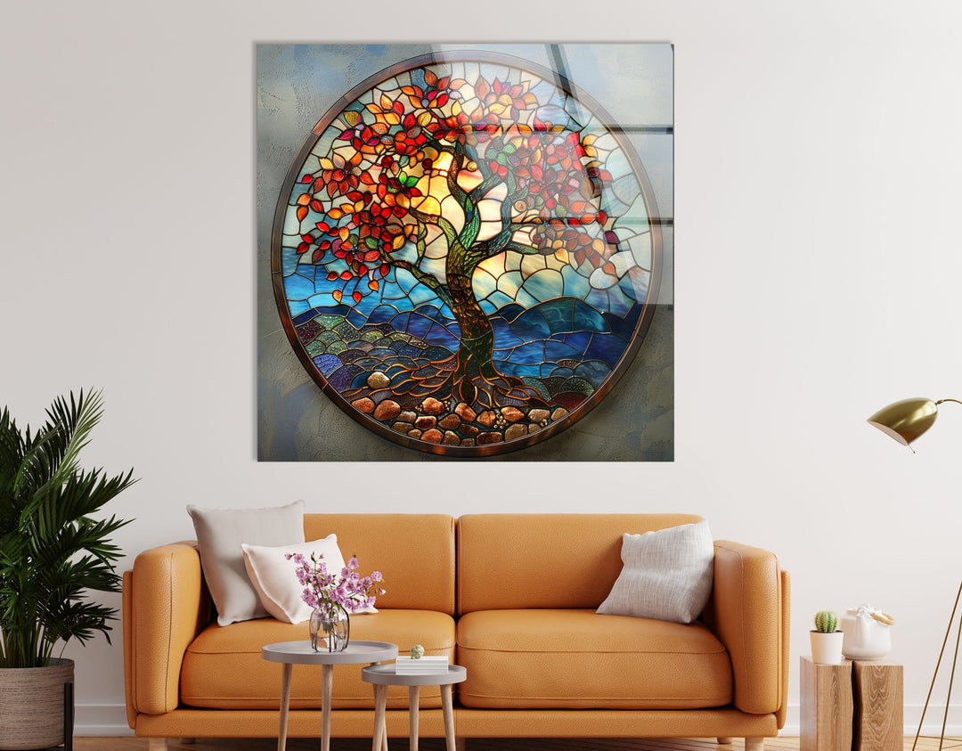 Stained Tree of Life Art Glass Wall Art glass pictures for Wall, glass prints wall art
