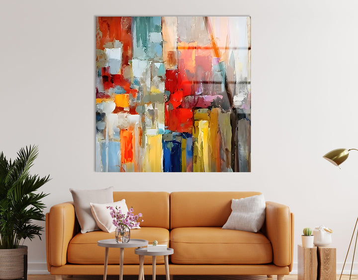 Abstract Colored Oil Paint Glass Wall Art photo print on glass, prints on glass wall art
