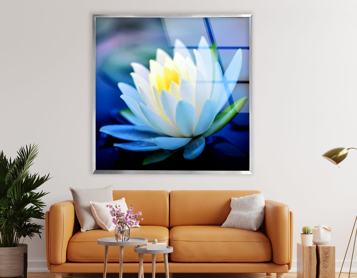 White Water Lotus Glass Wall Art, Glass Printing Wall Art, Print photos on glass