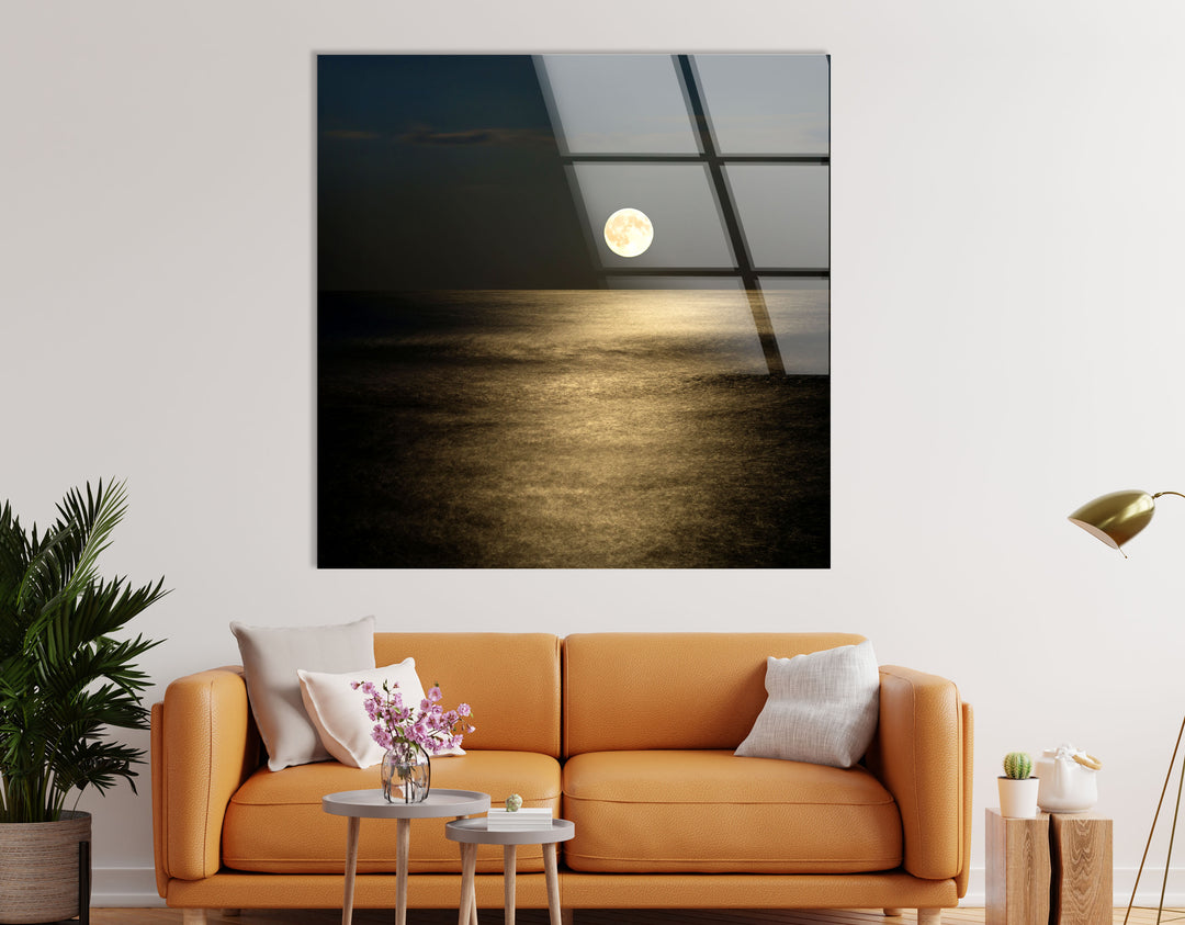 Full Moon Rising Glass Wall Art glass photo prints, glass picture prints