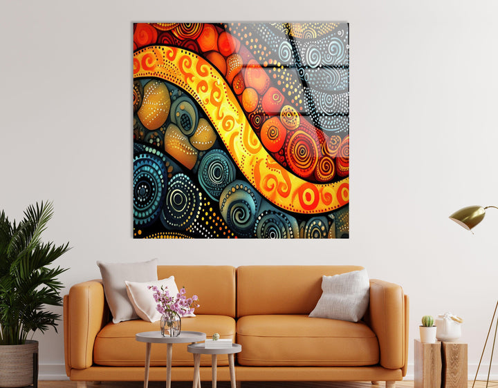 Colorful Stained Circles Glass Wall Art custom glass photo prints, large glass prints