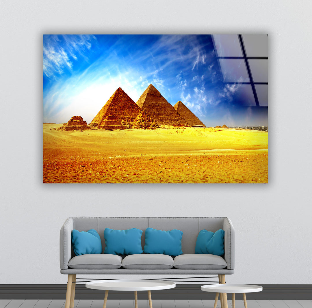 Giza Necropolis Glass Wall Art