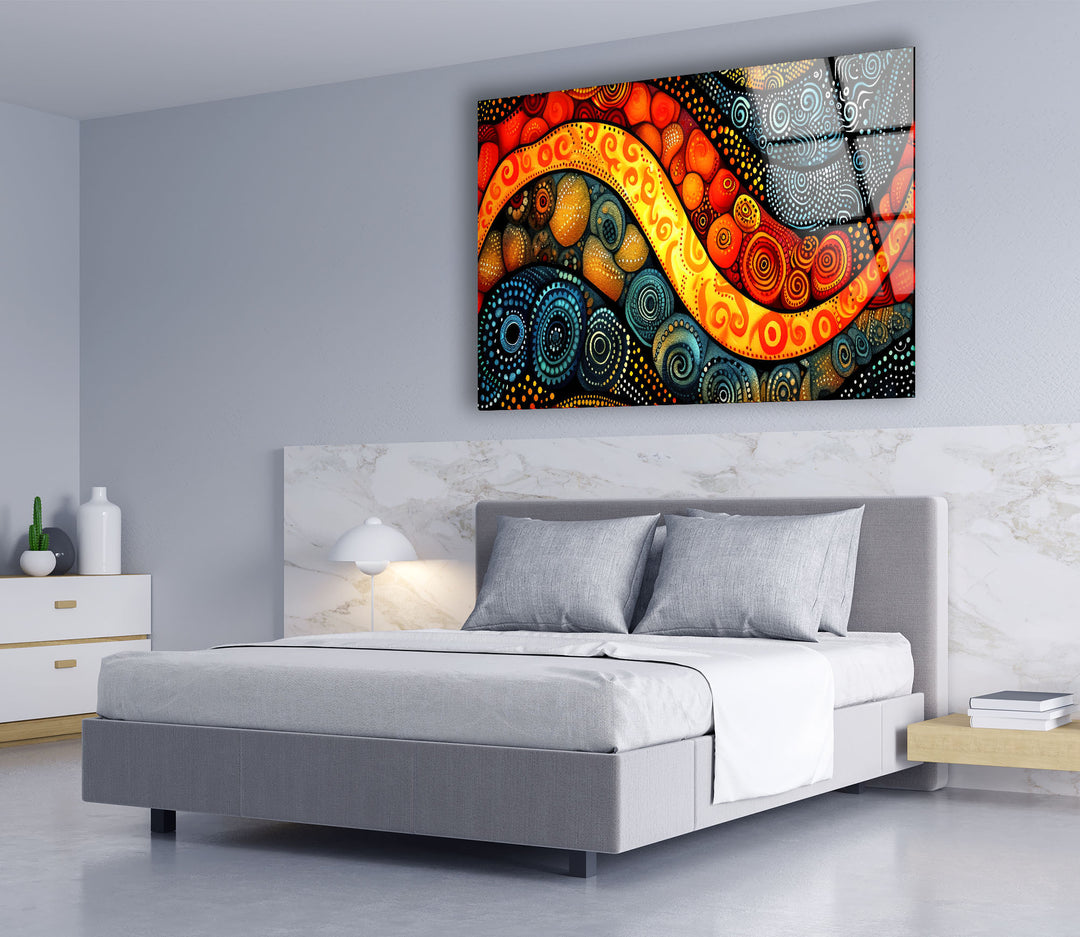 Colorful Stained Circles Glass Wall Art picture on glass wall art, photos printed on glass