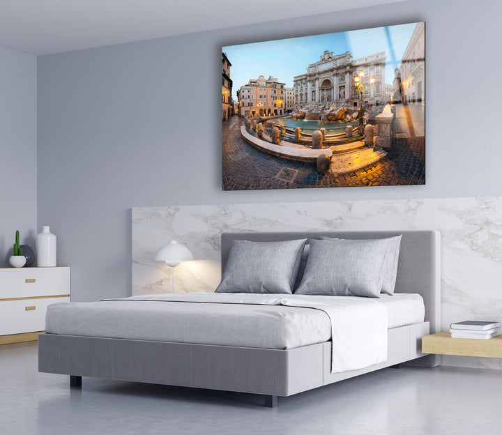 Trevi Fountain Glass Wall Art – Iconic Rome Landmark