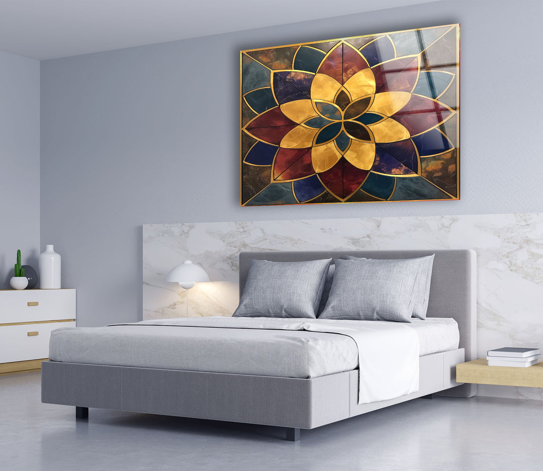 Marble Lotus Flower Glass Wall Art large glass photo prints, glass wall photos