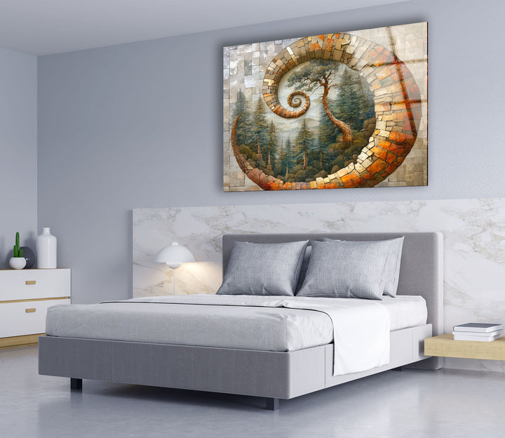 Mosaic Shell & Nature View Glass Wall Art