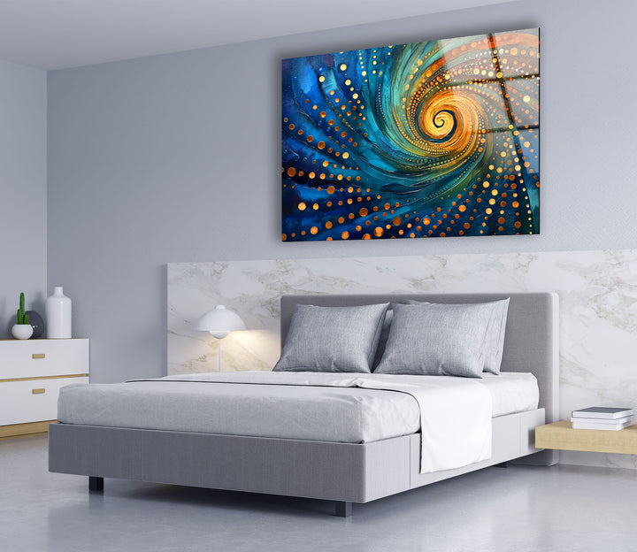 Abstract Spiral Fractal Glass Wall Art print on glass, glass printed photos