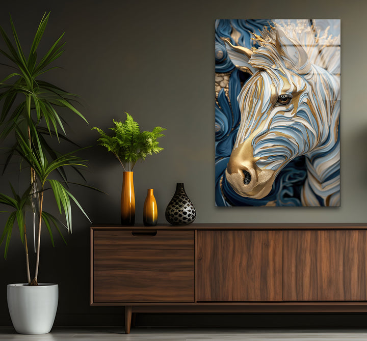 Gold Zebra Glass Wall Art glass photo prints, glass picture prints