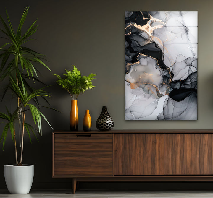 Gray alcohol ink wall art for living room