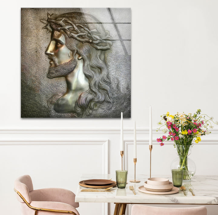 Portrait of Jesus Glass Wall Art glass photo prints, glass picture prints
