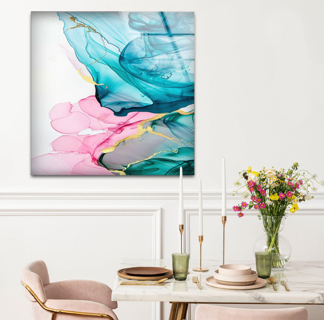 Pink Abstract Glass printing Wall Art