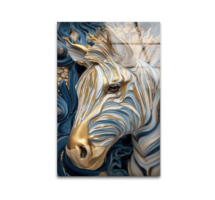 Gold Zebra Glass Wall Art glass art painting, glass art for the Wall