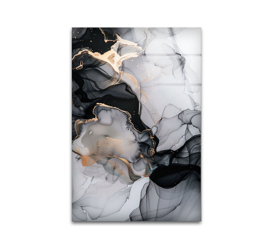 Black and gold fluid wall decor