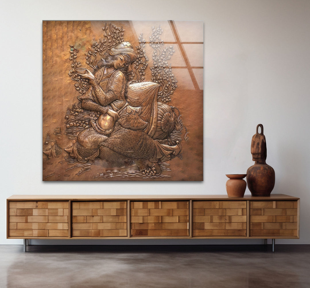 Bronze Art Woman Glass Wall Art glass image printing, glass prints from photos
