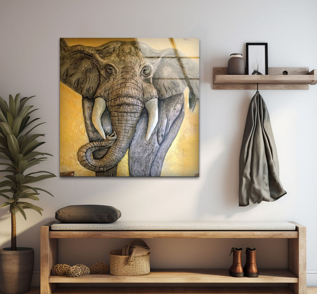 Stones Elephant Glass Wall Art glass pictures for Wall, glass prints wall art
