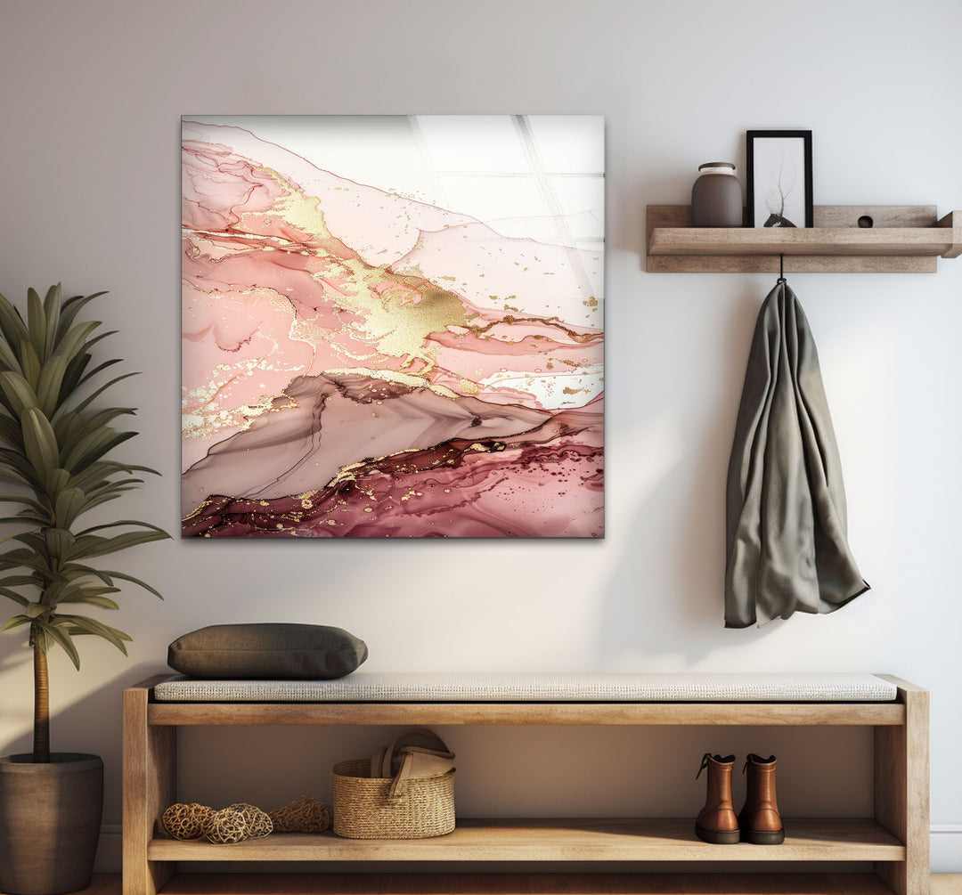 Modern pink abstract Glass Art & Cool Wall Art